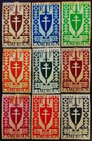 Набор марок (9 шт.). "Свободная Франция". 1942 год, Камерун.