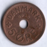 Монета 5 эре. 1930 год, Дания. N;GJ.