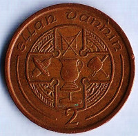 Монета 2 пенса. 1988(AD) год, Остров Мэн.