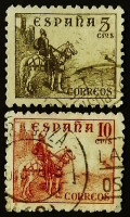 Набор почтовых марок (2 шт.). "Эль Сид Кампеадор". 1939 год, Испания.