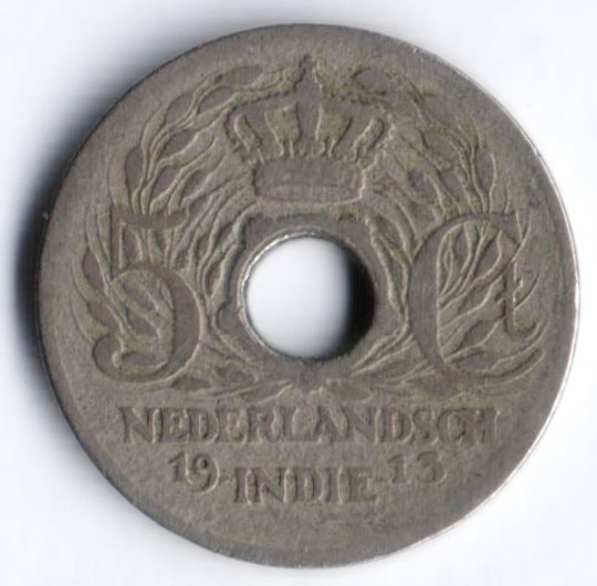 Монета 5 центов. 1913 год, Нидерландская Индия.