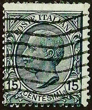 Почтовая марка (15 c.). "Витторио Эммануил III". 1919 год, Италия.