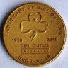 Монета 1 доллар. 2010 год, Австралия. 100 лет женской организации скаутов.
