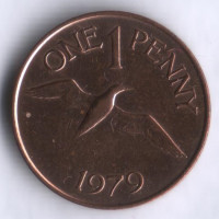 Монета 1 пенни. 1979 год, Гернси.