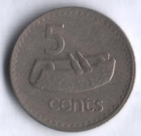 5 центов. 1975 год, Фиджи.
