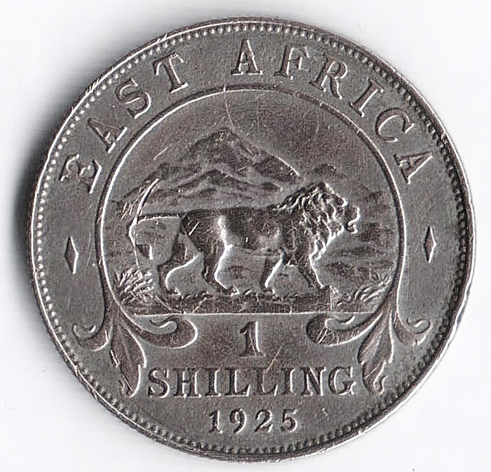 Монета 1 шиллинг. 1925 год, Британская Восточная Африка.