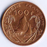 Монета 100 франков. 2004 год, Французская Полинезия.