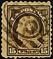 Почтовая марка (15 c.). "Бенджамин Франклин". 1916 год, США.