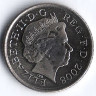 Монета 5 пенсов. 2008 год, Великобритания.