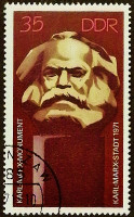 Почтовая марка. "Открытие памятника Карлу Марксу". 1971 год, ГДР.