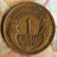 Монета 1 франк. 1933 год, Франция.