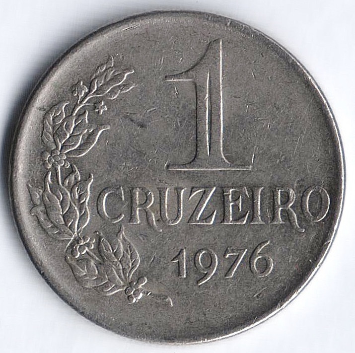 Монета 1 крузейро. 1976 год, Бразилия.