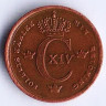 Монета 1/6 скиллинга. 1840/35 год, Швеция.