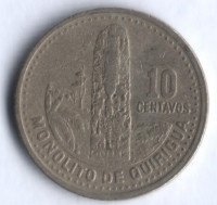 Монета 10 сентаво. 1998 год, Гватемала.