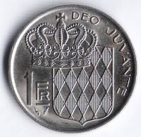 Монета 1 франк. 1975 год, Монако.