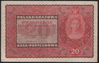 Бона 20 марок. 1919(BQ) год, Польская Республика.