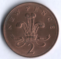 Монета 2 новых пенса. 1977 год, Великобритания.