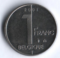 1 франк. 2001 год, Бельгия (Belgique).
