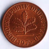 Монета 2 пфеннига. 1979(D) год, ФРГ.