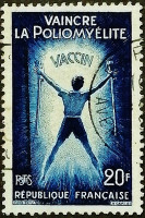 Почтовая марка. "Прививка от полиомиелита". 1959 год, Франция.