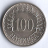 100 марок. 1957(H) год, Финляндия.