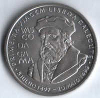 Монета 200 эскудо. 1998 год, Португалия. Экспедиция Васко де Гамы в Индию.