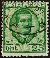 Почтовая марка (25 c.). "Витторио Эммануил III". 1926 год, Италия.