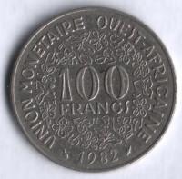 Монета 100 франков. 1982 год, Западно-Африканские Штаты.