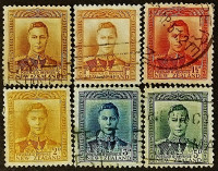 Набор марок (6 шт.). "Король Георг VI". 1938-1947 год, Новая Зеландия.