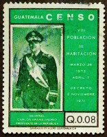 Почтовая марка. "Президент Карлос Арана Осорио". 1973 год, Гватемала.