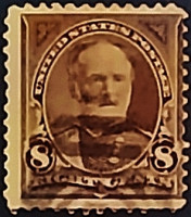 Почтовая марка (8 c.). "Генерал армии Уильям Текумсе Шерман". 1895 год, США.