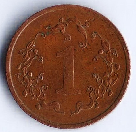 Монета 1 цент. 1983 год, Зимбабве.