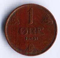 Монета 1 эре. 1931 год, Норвегия.