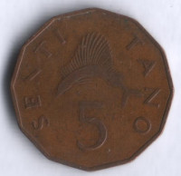 5 центов. 1966 год, Танзания.