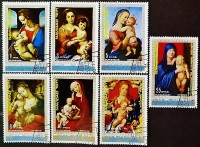 Набор почтовых марок (7 шт.). "Рождество`1971". 1972 год, Экваториальная Гвинея.