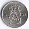 Монета 50 эре. 1963(U) год, Швеция.