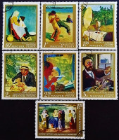 Набор почтовых марок (7 шт.). "Живопись №2". 1967 год, Венгрия.