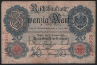 Бона 20 марок. 1914 год "М", Германская империя.