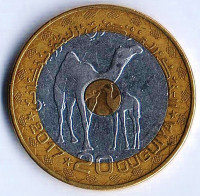 Монета 20 угий. 2017 год, Мавритания.