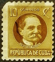 Почтовая марка (10 c.). "Томас Эстрада Пальма". 1917 год, Куба.