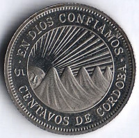 Монета 5 сентаво. 1972 год, Никарагуа. Proof.