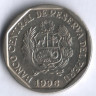 Монета 50 сентимо. 1996 год, Перу.