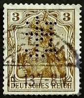 Марка (перфин) "". "Германия". 1911 год, Германский Рейх.