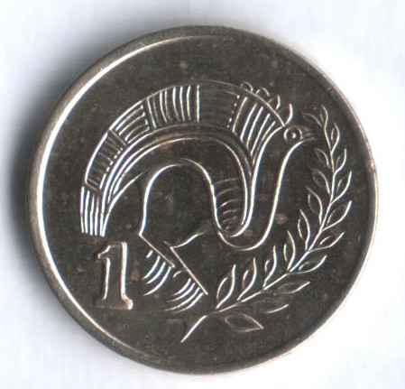 Монета 1 цент. 1990 год, Кипр.