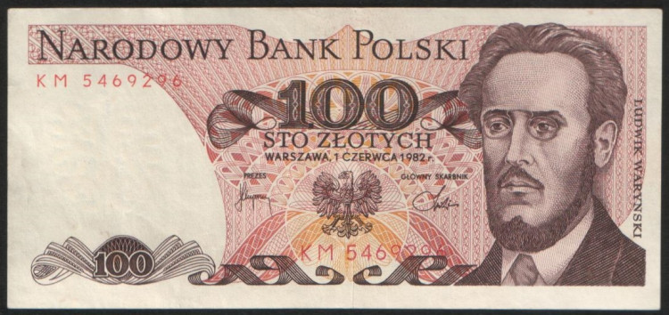 Бона 100 злотых. 1982 год, Польская Народная Республика.