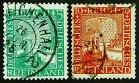 Набор почтовых марок (2 шт.). "Рейнленд: 1000 лет Германии". 1925 год, Германский Рейх.
