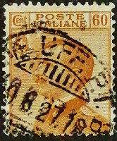 Почтовая марка (60 c.). "Витторио Эммануил III". 1926 год, Италия.