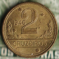 Монета 2 крузейро. 1946 год, Бразилия.