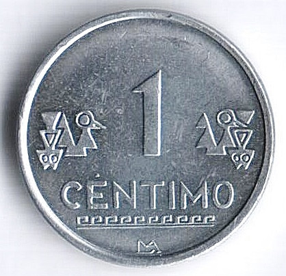 Монета 1 сентимо. 2010 год, Перу.