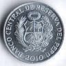 Монета 1 сентимо. 2010 год, Перу.